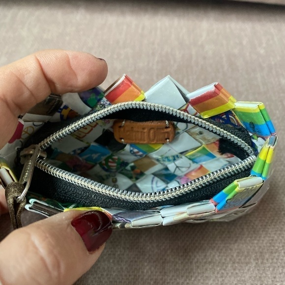 Nahui Ollin Peace Candy Wrapper Bag Change Purse - Picture 5 of 6